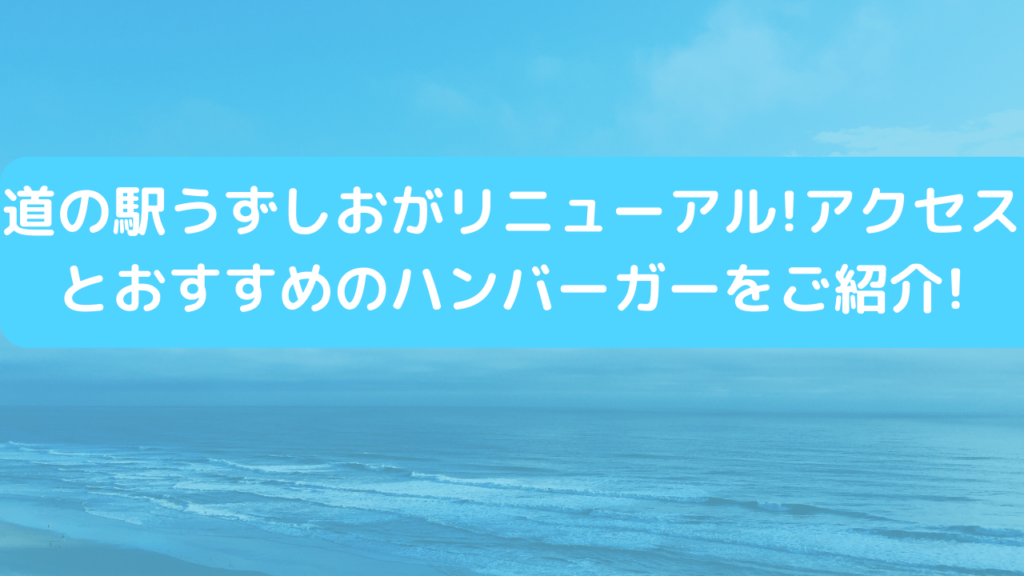 道の駅うずしおがリニューアル!アクセスとおすすめのハンバーガーをご紹介!